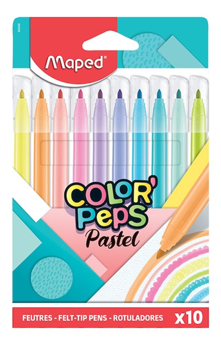 Marcador Maped Color Peps Jungle Pastel X 10