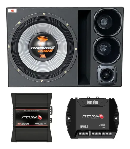STORM X-CELL プラグ済み　15P Caixa Trio 15'' Tornado 2200 + D200x +st200+ Módulos Stetsom