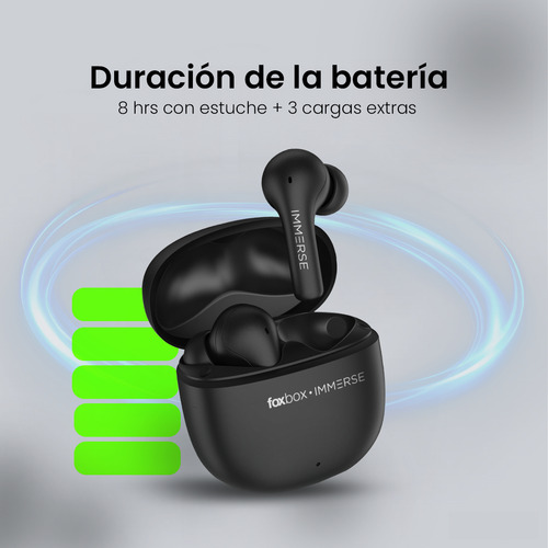 Auriculares Inalámbrico Foxbox Immerse Pod Negro