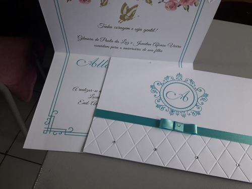 Imagem 2 de 5 de Convite Debutante 15 Anos E Casamento (60un)frete Grátis