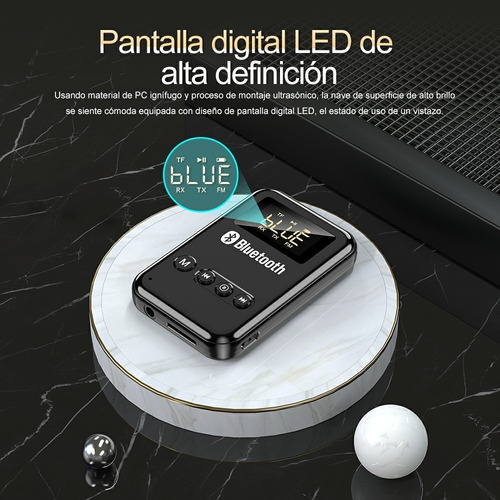 Imagen 2 de 7 de Transmisor/receptor Bluetooth 5.0 Lcd Para Pc, Tv, Bocina