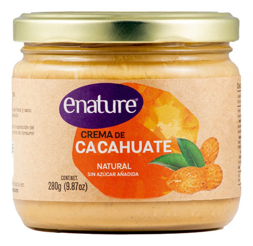 Crema De Cacahuate Orgánica Enature 280 Gramos