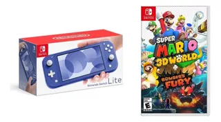 Nintendo Switch Lite Azul + Super Mario 3d World Bowsers