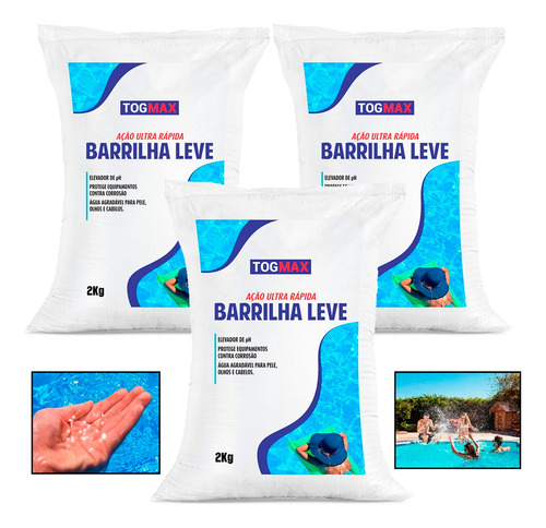 Elevador De Ph 6kg Barrilha Leve Para Piscina Tog Max