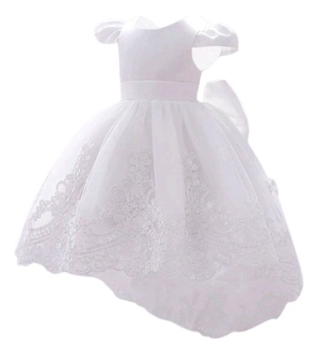 Vestido Fiesta Bebe Con Cola Para Matrimonio, Cumpleaños 