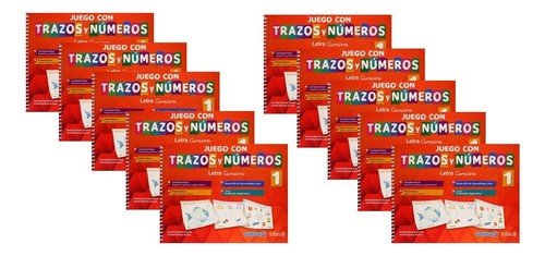 Pack 10 Juego Con Trazos Y Números 1 Letra Cursiva Trillas