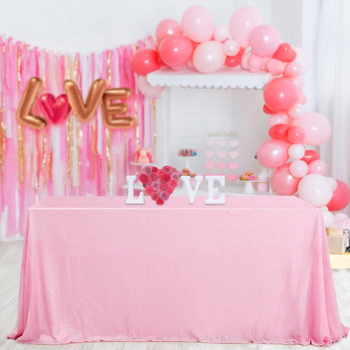 Mantel Rectangular De Lentejuelas Para San Valentín 127x203