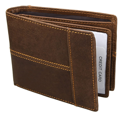 Carteras De Cuero Genuino Para Hombre Con Bolsillo Y 13 Tarj