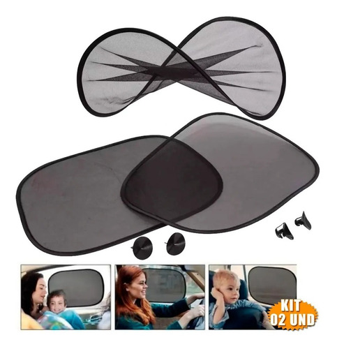 Imagem 1 de 5 de 2 Tapa Sol Automotivo - Vidro Lateral Para Carros
