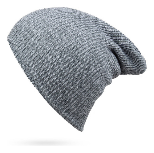 Beanie Chullo Gorro Unisex Modelo Jaspeado Color Gris Plata