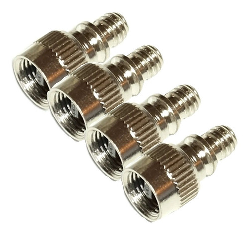 Adaptador Valvula De Auto A Valvula Bici Bronce X 4 Unidades