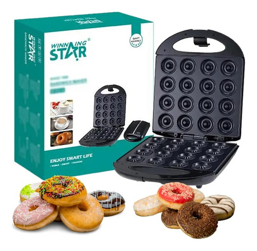 Maquina Para 16 Mini Donas Donuts Rosquillas Antiadherente