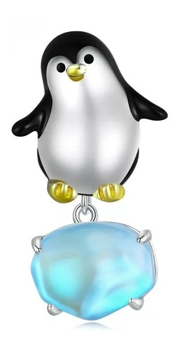 Charm O Dije Pingüino En El Hielo. En Plata 925. Joyería.