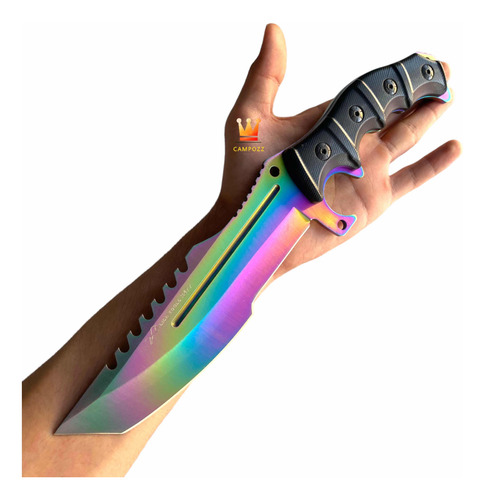 Cuchillo Tactico Full Tang Tornasol Rambo Con Funda 8477