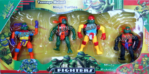 Imagen 2 de 3 de Juguetes 4 Muñecos Tortugas Ninja Destructor Splinter Niño