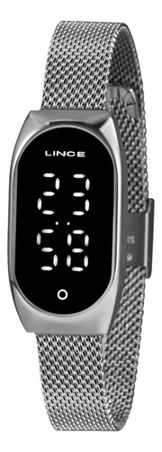 Relogio Lince Feminino Digital Touch Ldm4642l Pxsx Prata Led Fundo Preto