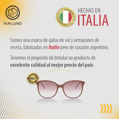 Imagen 6 de 10 de Lentes Sol Anteojos De Sol Dama Italianos Rimland Barker