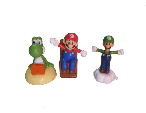 Combo Super Mario Bros: 3 Figuras + Llavero Y Mini Juego