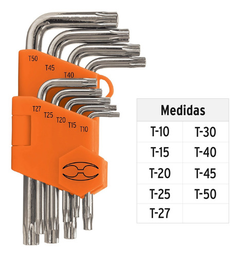 Juego De Llaves Torx. 9 Piezas