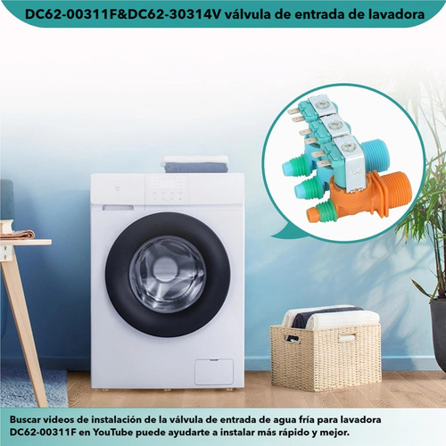 OSAKOMO - Para Válvula De Entrada Agua De Lavadora Samsung - DC62-00311F & DC62-30314V - Juego de válvulas de agua para lavadora Samsung DC62-00311F DC62-30314V 3992244 3992464