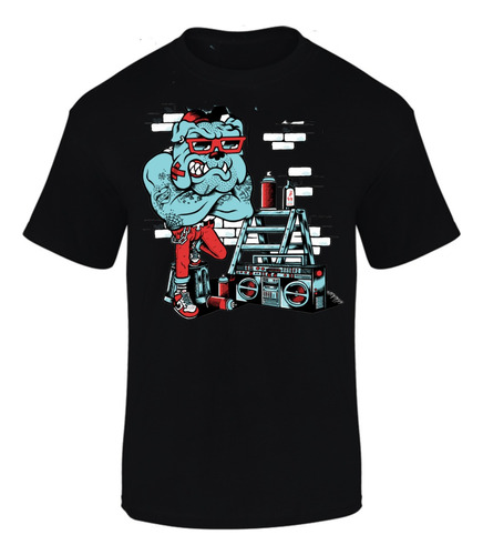Camiseta Manga Corta Bulldog Music Art Series Black