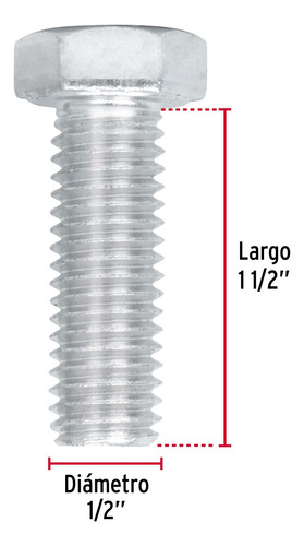 Tornillo Tipo Maquina 5/8 X 6´ Hexagonal Metal 4pz 44693