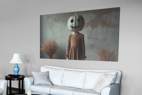 Cuadro Decorativo Canvas Vestido De La Niña Calabaza 45x30