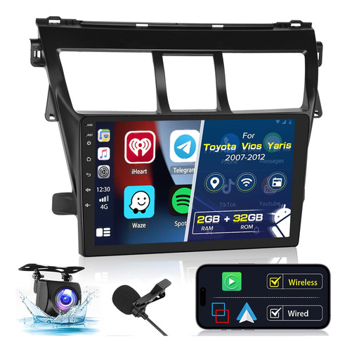 Estereo Toyota Vios Yaris 2007-2012 Android Carplay 2+32g