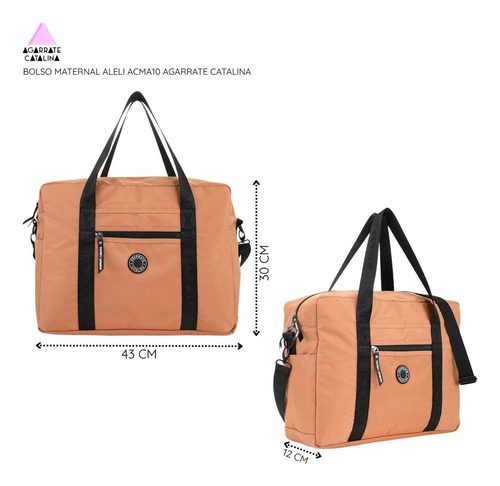 Bolso Maternal Aleli Agarrate Catalina Negro Liso Si