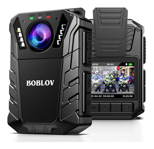 Cámara Corporal De Policía Boblov Kj09 1296p 128gb Ip66 Resi