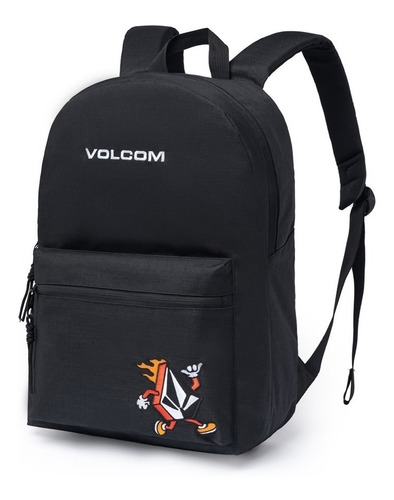 Mochila Universitária Masculina Reforçada Espaçosa Estilosa Cor Preto Desenho Do Tecido Liso