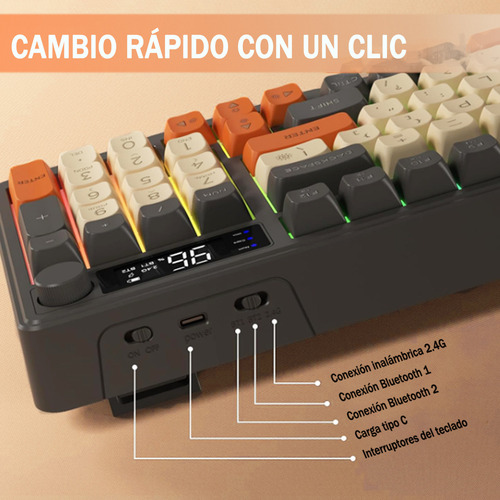 Kits Teclado Y Mouse Free Wolf T96 Rgb Español Con Pantalla
