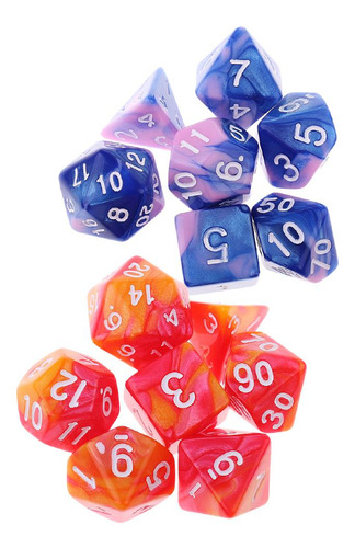 14pcs Dados D3 D8 D10 D12 D20 Juegos De Accesorios