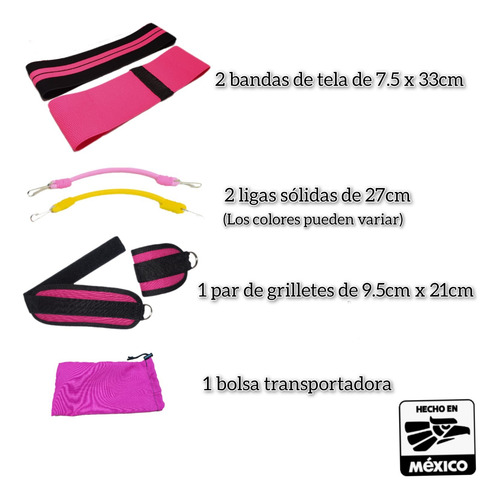 Ligas Bandas Rosas Y Grilletes Para Gluteo Pierna Ejercicio Rosa Chicle