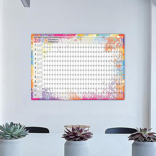 Calendario De Póster De Pared 2025 Planificador Anual 2025 C