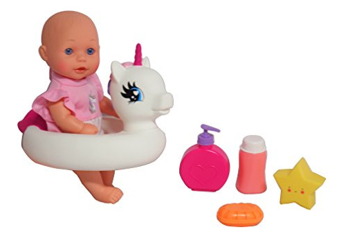 Gi-go Bath Time 12  Baby Doll Flotador De Unicornio