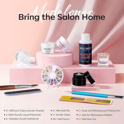 Modelos Kit De Uñas Acrílicas, Juego De Polvo Acrílico Y Líq