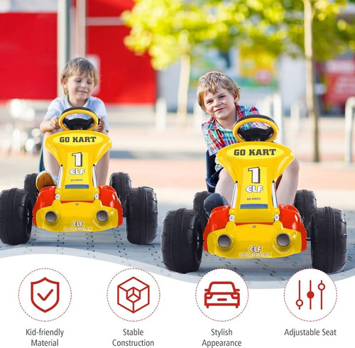 Carro Para Niños Tipo Go Kart Color Rojo Marca Costzon
