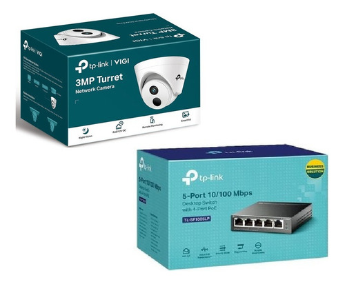 Camara Tp-link Vigi C400hp-2.8 Y Switch Poe  Tl-sf1005p