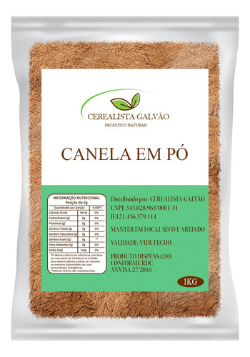 Canela Em Pó 1kg Pura Premium Alta Qualidade