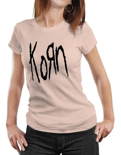 Polera Mujer Korn Banda Rock Algodón Orgánico Premium Mus6