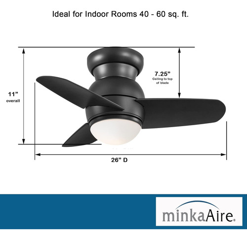 Ventilador De Techo F510l-cl Spacesaver De 26 Pulgadas Con K