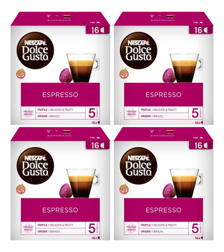 Dolce Gusto Espresso Nescafe 16 Capsulas X4