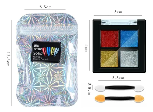 Mesiyun Nail Art Espejo Sólido Aurora Polvo Holográfico Crom