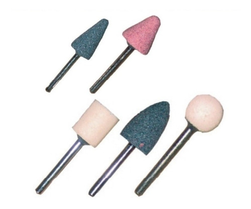 Kit 5 Piedra Montadas 1/8 + Kit 5 Fresa Taladro Mecha Madera