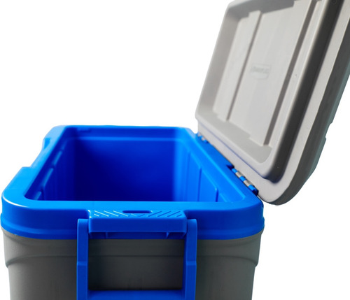Hielera Grande Y Chica Hartplas Rigida Combo 52 Qt Y 9 Qt Gris/azul