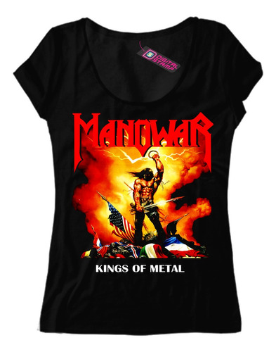 Remera Mujer Manowar Kings Of Metal T850 Dtg Premium