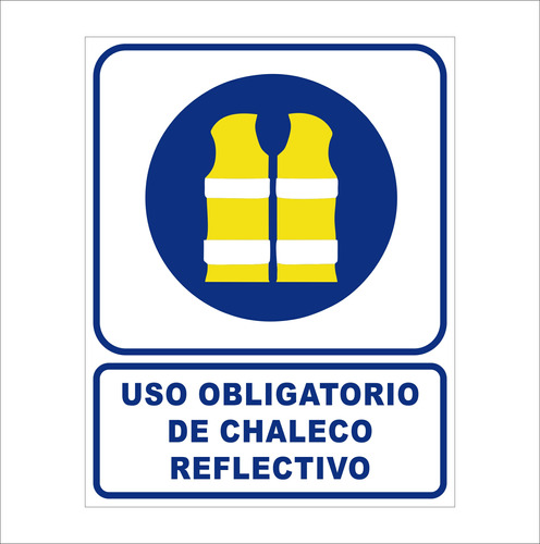 Cartel Chaleco Reflectivo 22x28 Cm Señaletica C-02-011