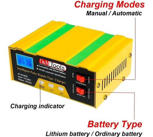 Imagen 4 de 7 de Cargador De Bateria Para Carros Y Motos 12v 10 Amp