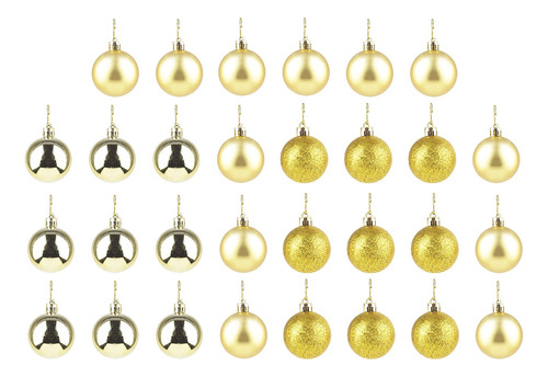30 Bolas Douradas 5cm Enfeite Arvore Natal Decoração Bolinha
